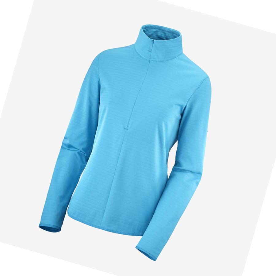 Salomon ESSENTIAL LIGHTWARM Kadın Kapüşonlu Sweatshirt Mavi | TR 2525QMA